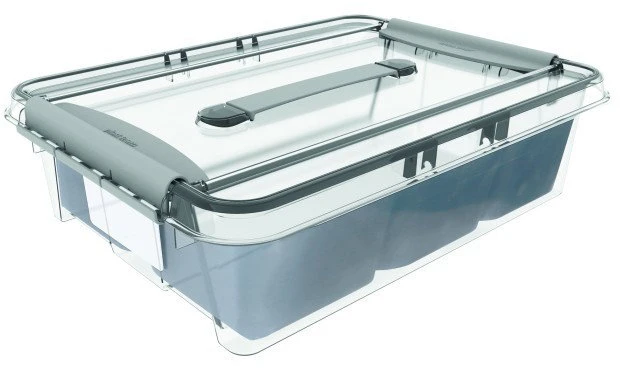 Plastikinė dėžė su dangčiu ir skyreliais Pro Box Plast Team 14L permatoma