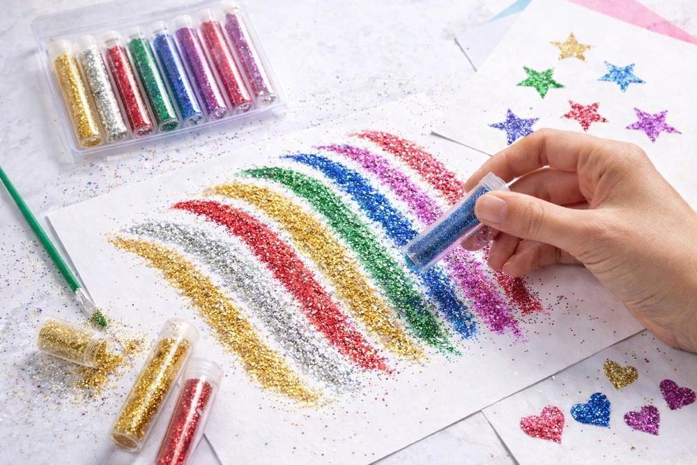 Dodeco Daiktai meno pamokai ART reikmenys Blizgučiai LOOSE 4g 8 vnt MEGA