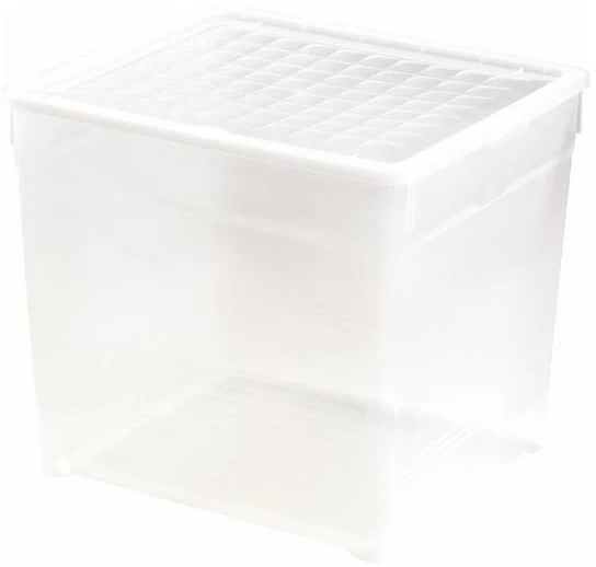 Daiktų laikymo dėžė su dangčiu CURVER ESSENTIALS, skaidri , h27 x 44 x 34 cm, 26 L