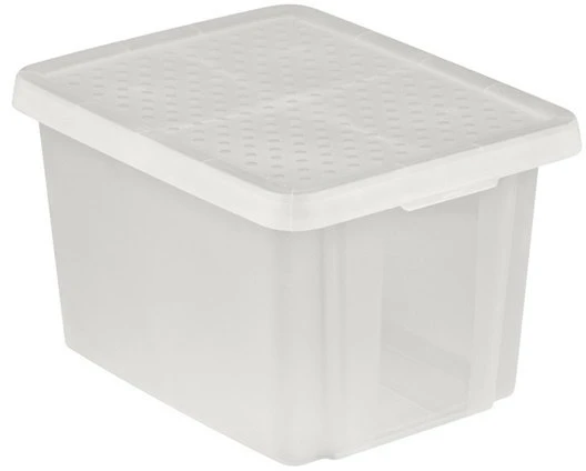 Daiktų laikymo dėžė su dangčiu CURVER ESSENTIALS, skaidri , h27 x 44 x 34 cm, 26 L