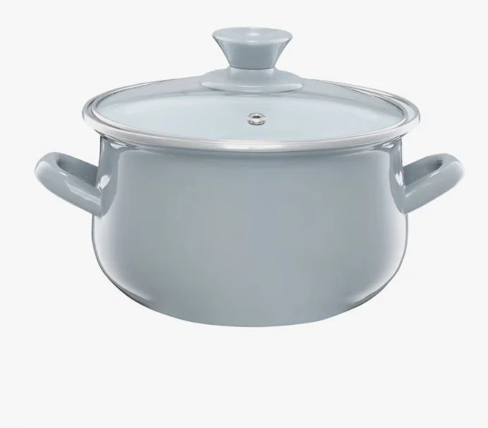 Dajar 35058 Emaliuotas puodas su dangteliu Pyza pilka 18 cm 2,9 l EMALIA OLKUSZ