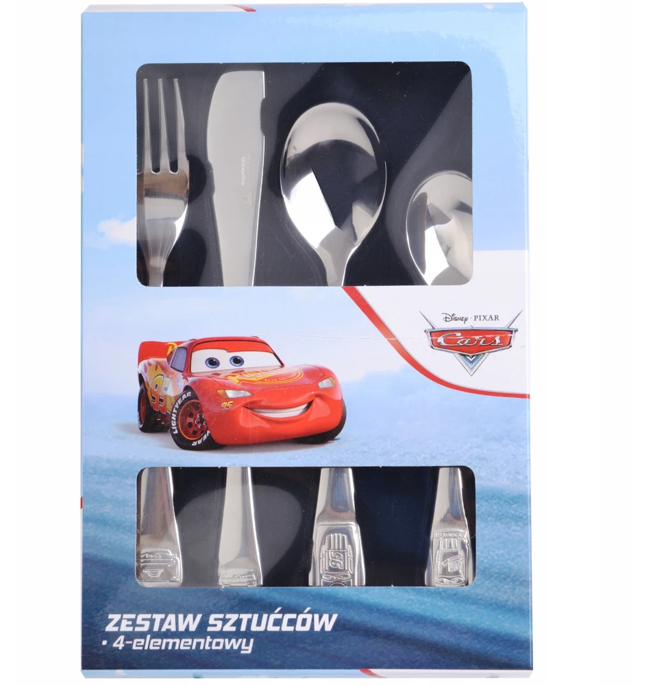 Dajar KOMPLEKTAS 4X VAIKŲ STALINIAI ĮRANKIAI DISNEY PIXAR AUTOMOBILIAI