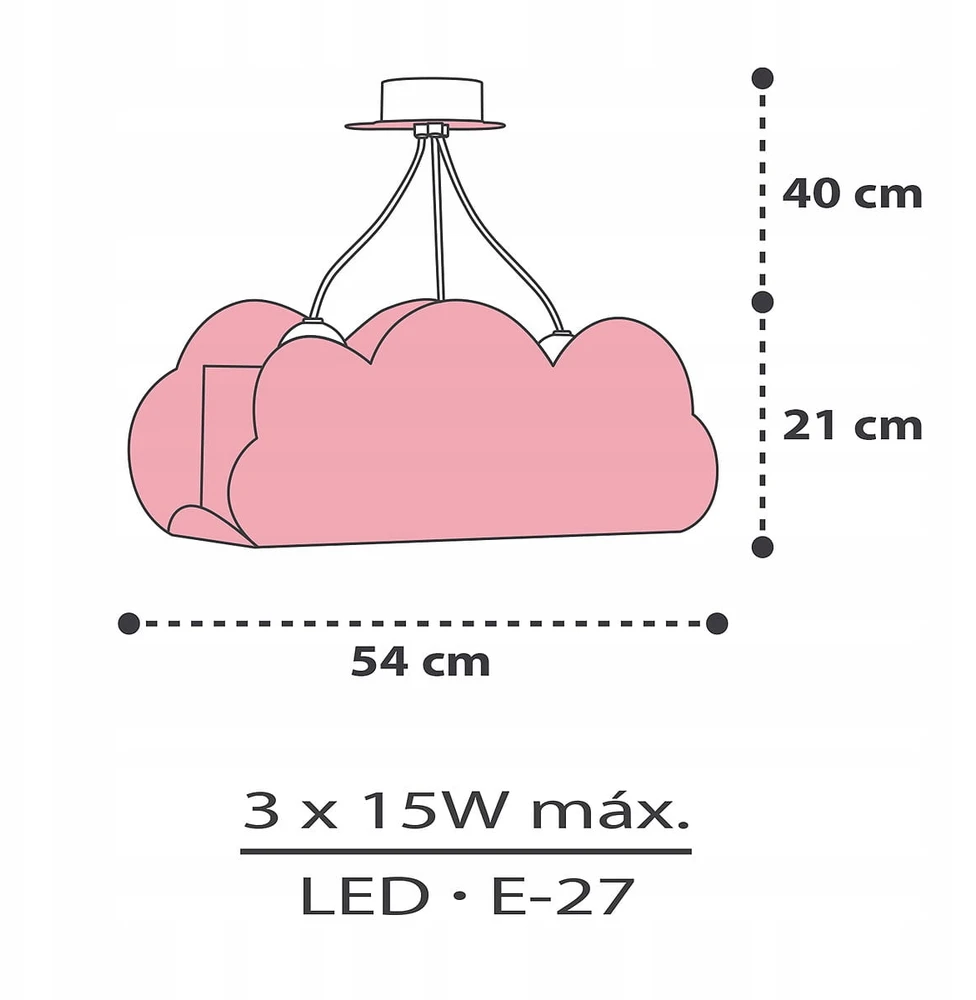 Dalber Lampa CHMURKA chmura chmurki Chmury Różowa 41410S