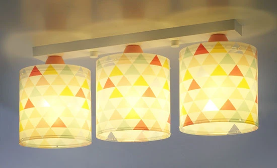 Dalber Lampa sufitowa listwa Kolorowe Trójkąciki 3xE27