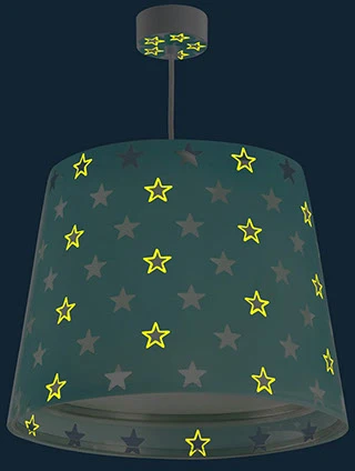 Dalber Lampa wisząca zwis sufitowa Zielona w Gwiazdki sta
