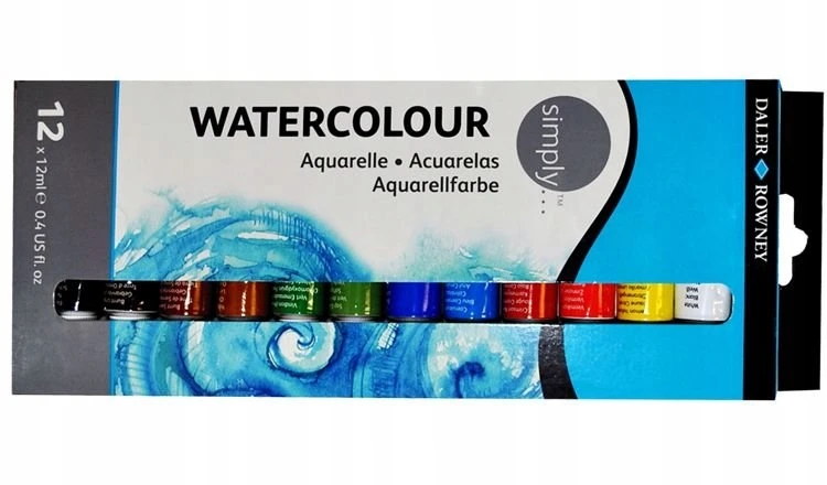 Daler Rowney akvareliniai dažai, 12 spalvų x 12ml