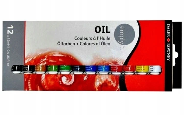 Daler Rowney Aliejinių dažų rinkinys Simply 12 spalvų po 12 ml