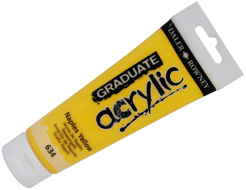Daler Rowney Graduate akriliniai dažai, 120 ml, Neapolio geltonos