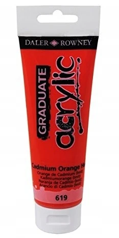 Daler Rowney Graduate akriliniai dažai, 120 ml, Kadmio Oranžinė