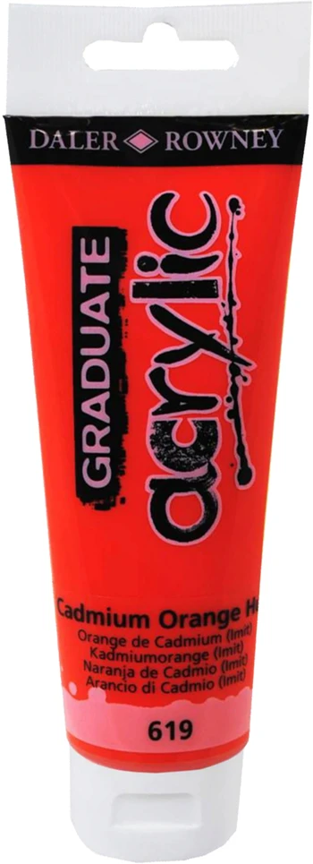 Daler Rowney Graduate akriliniai dažai, 120 ml, Kadmio Oranžinė