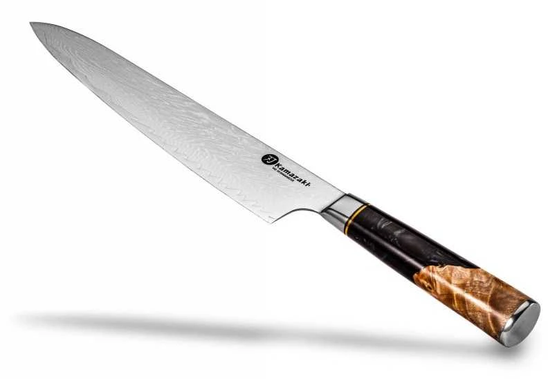 Damasko plieno peilis Kamazaki Gyuto KZI105KN, 24 cm