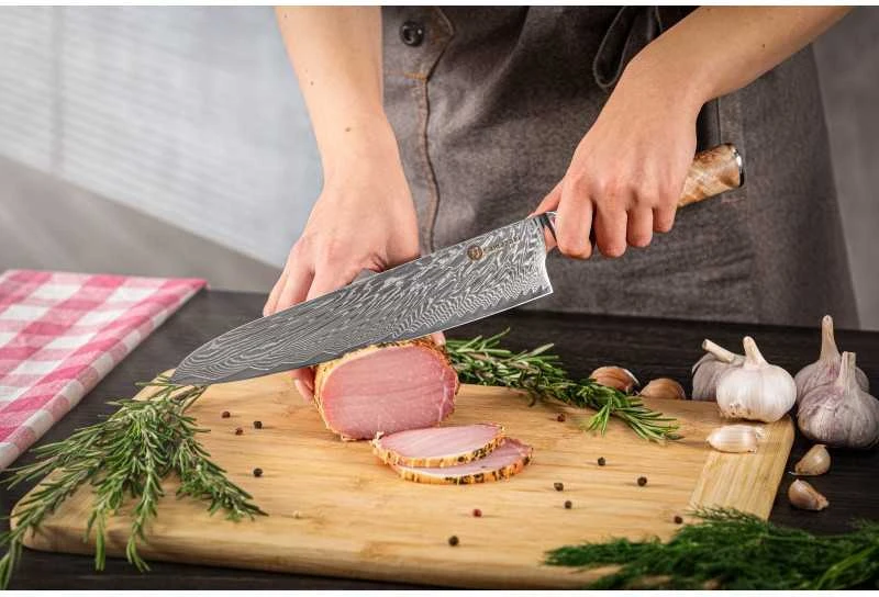 Damasko plieno peilis Kamazaki Gyuto KZI105KN, 24 cm