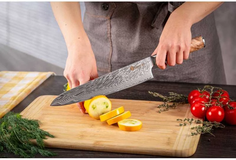 Damasko plieno peilis Kamazaki Gyuto KZI203KN, 24 cm