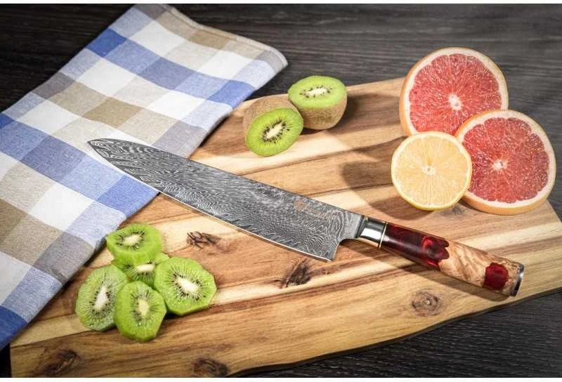 Damasko plieno peilis Kamazaki Gyuto KZI203KN, 24 cm