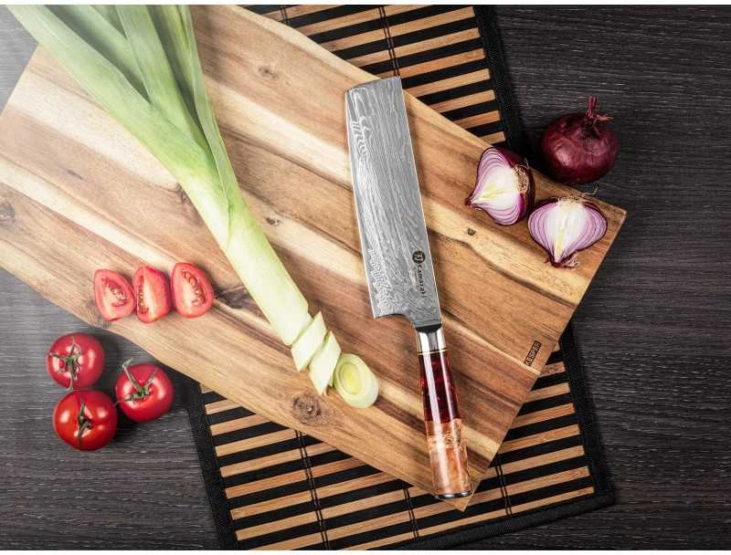 Damasko plieno peilis Kamazaki Nakiri KZI206KN, 18 cm