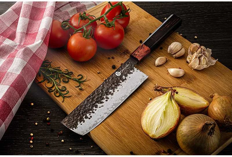 Damasko plieno peilis KAMAZAKI, Nakiri peilis, 18 cm, KZI218KN