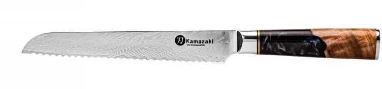 Damasko plieno peilis Kamazaki Bread KZI106KN, 20 cm, skirtas duonai