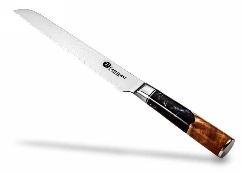 Damasko plieno peilis Kamazaki Bread KZI106KN, 20 cm, skirtas duonai