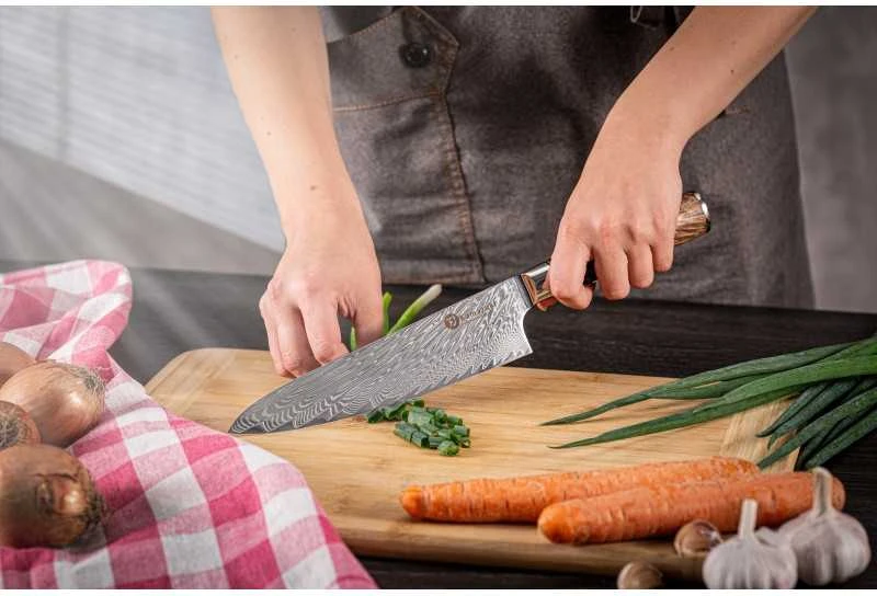 Damasko plieno peilis Kamazaki Chef KZI104KN, 20 cm