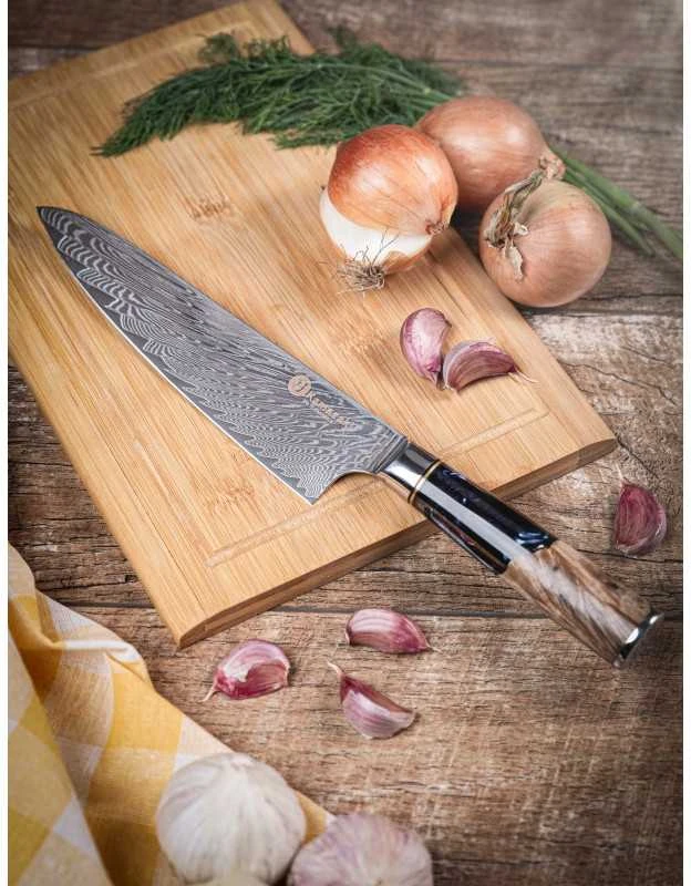 Damasko plieno peilis Kamazaki Chef KZI104KN, 20 cm
