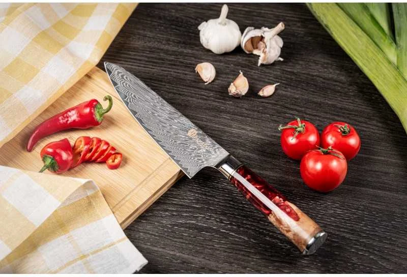 Damasko plieno peilis Kamazaki Chef KZI202KN, 20 cm
