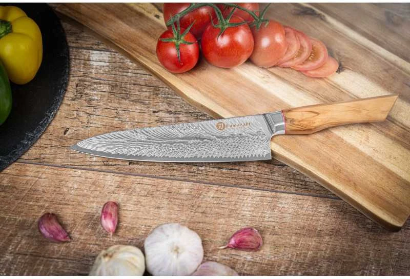 Damasko plieno peilis Kamazaki Chef KZI301KN, 20 cm