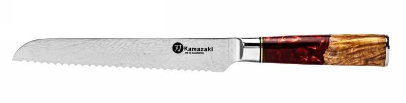 Damasko plieno peilis Kamazaki KZI204KN, 20 cm, skirtas duonai