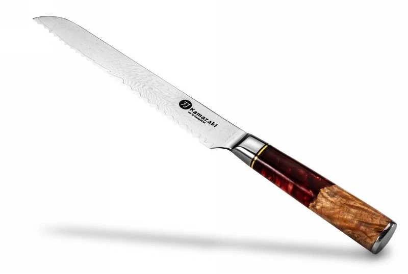 Damasko plieno peilis Kamazaki KZI204KN, 20 cm, skirtas duonai