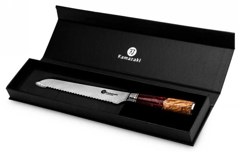 Damasko plieno peilis Kamazaki KZI204KN, 20 cm, skirtas duonai