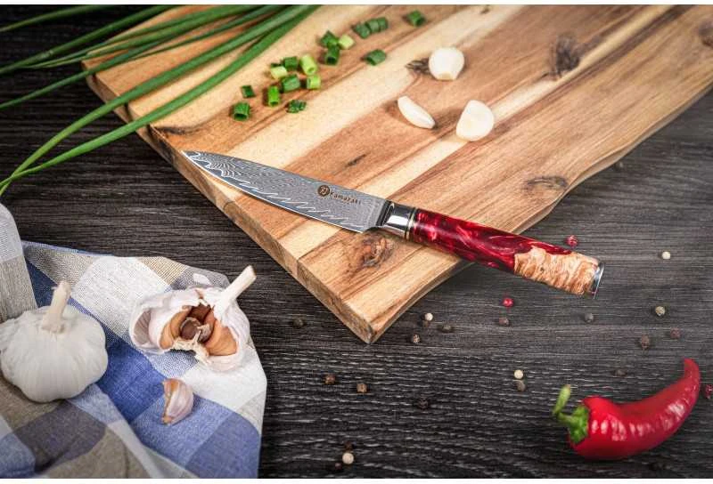 Damasko plieno peilis Kamazaki universalus KZI208KN, 13 cm
