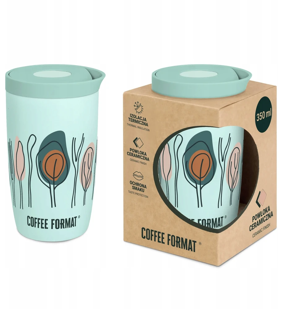 Damski kubek automobiliui, plieno kubek termiczny Coffee Format 350ml