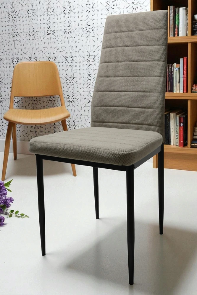 Dankor Design 4 firminių KĖDĖLIŲ rinkinys, minkštas, smėlio spalvos, Curio, dygsniuotas, virtuvės HIT