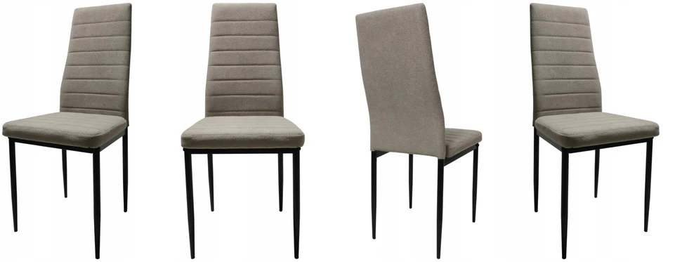 Dankor Design 4 firminių KĖDĖLIŲ rinkinys, minkštas, smėlio spalvos, Curio, dygsniuotas, virtuvės HIT