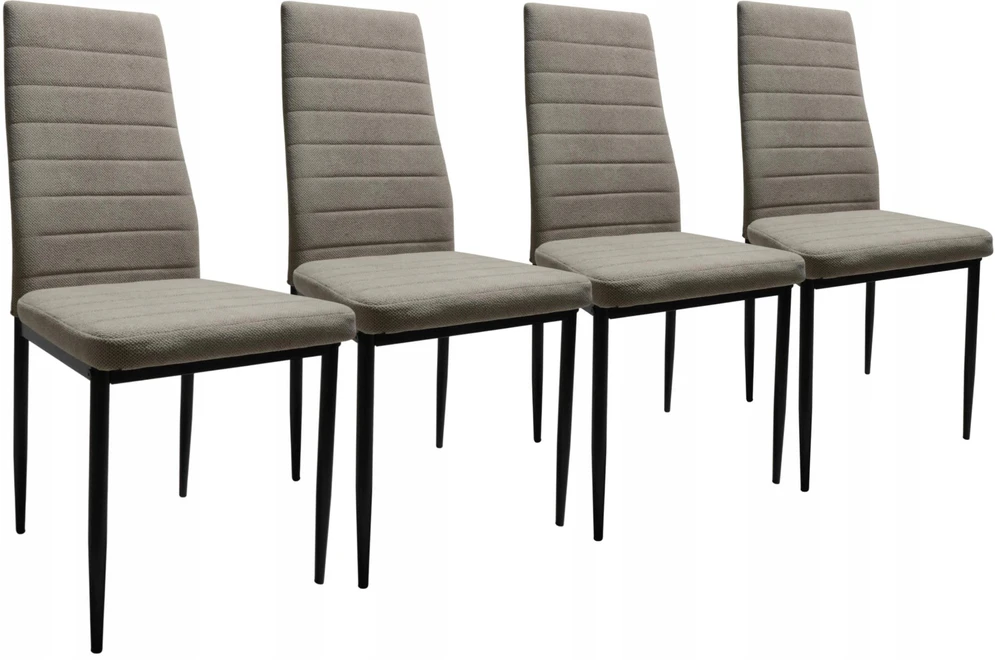 Dankor Design 4 firminių KĖDĖLIŲ rinkinys, minkštas, smėlio spalvos, Curio, dygsniuotas, virtuvės HIT
