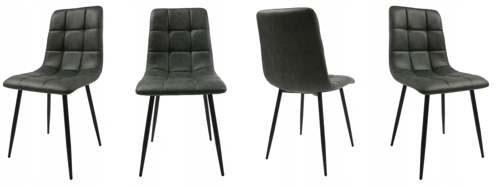Dankor Design 4 PILKOS MINŠTOS KĖDĖS MODERNIŠKOS LOFTAS SVETAINĖS KĖDĖS JUODOS KĖDĖS