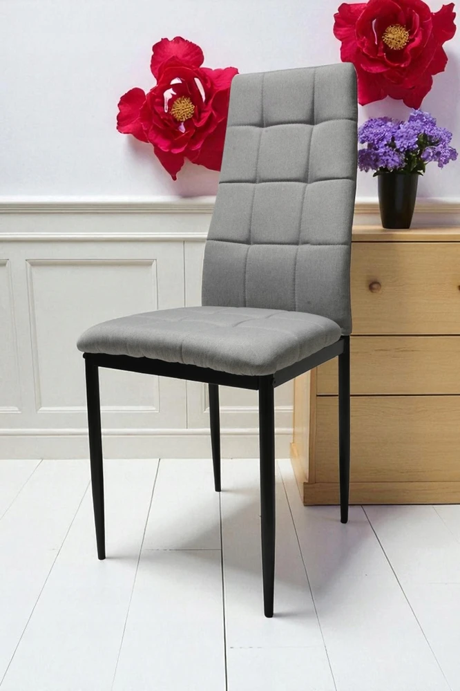 Dankor Design 4 Solden Pilkas minkštos kėdės, ergonomiškos, valgomojo virtuvės biurui