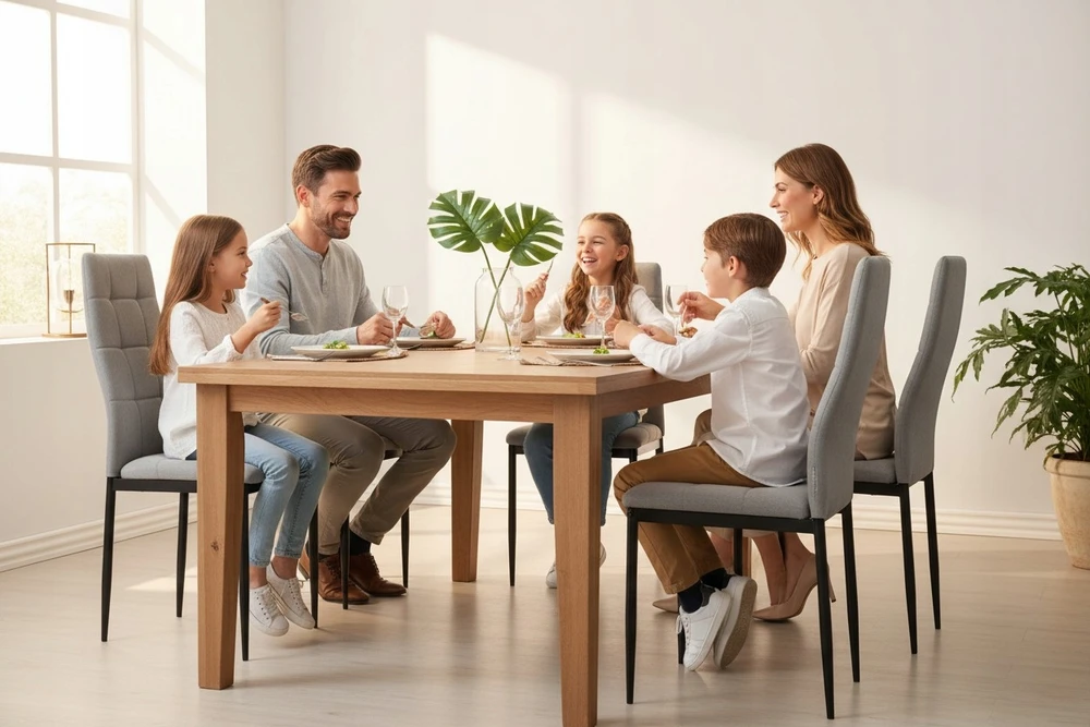 Dankor Design 4 Solden Pilkas minkštos kėdės, ergonomiškos, valgomojo virtuvės biurui