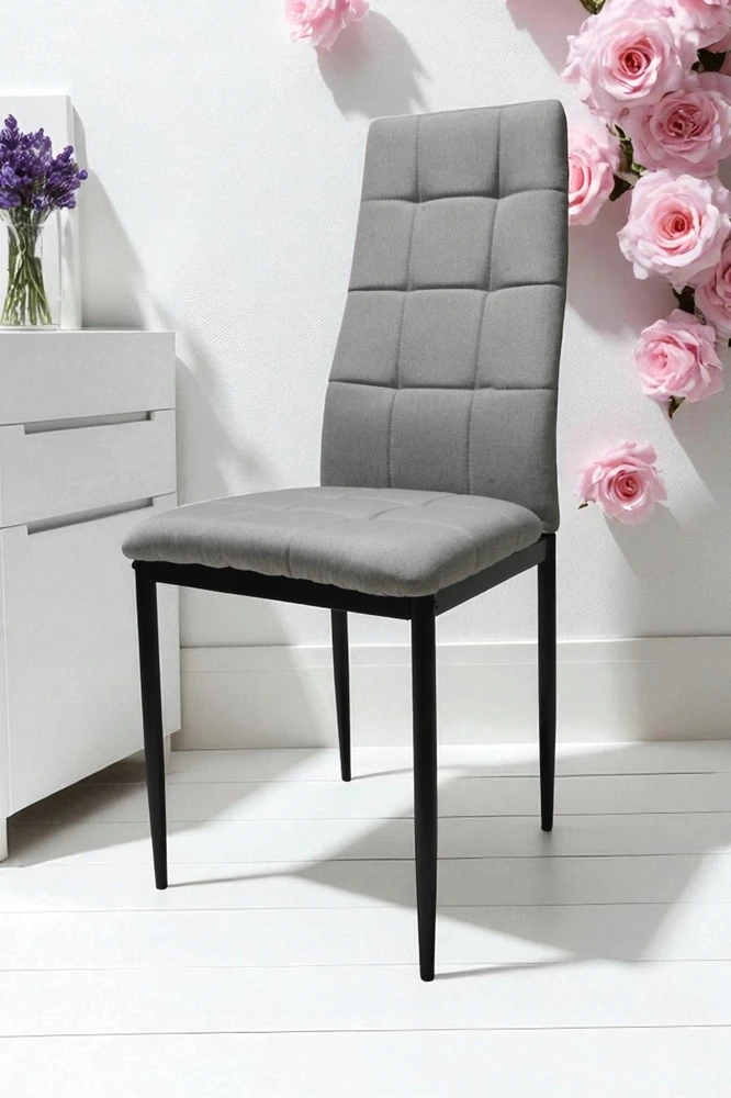 Dankor Design 4 Solden Pilkas minkštos kėdės, ergonomiškos, valgomojo virtuvės biurui