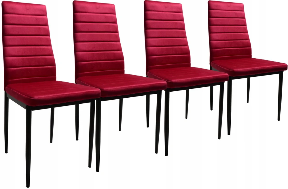 Dankor Design 4 veliūrinių kėdžių rinkinys Rožinė Raudona Elegance and Comfort HIT glamour HIT