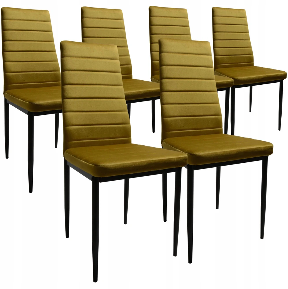 Dankor Design 6 auksinių veliūrinių kėdžių rinkinys Elegance and Comfort HIT glamour HIT