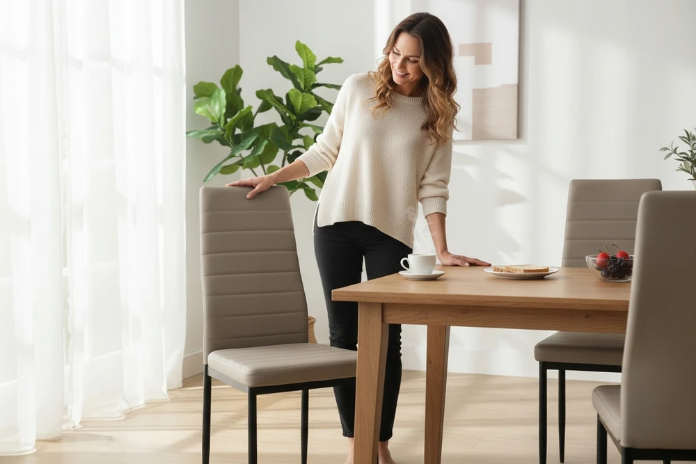 Dankor Design 6 KĖDĖS Gamintojas kapučino virtuvės svetainė glamour palėpės komfortas apmuštas