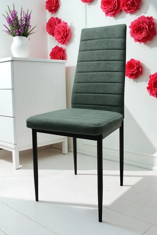 Dankor Design 6 prekės ženklo CHAIRS rinkinys, minkštas žalias Curio dygsniuotas virtuvės HIT