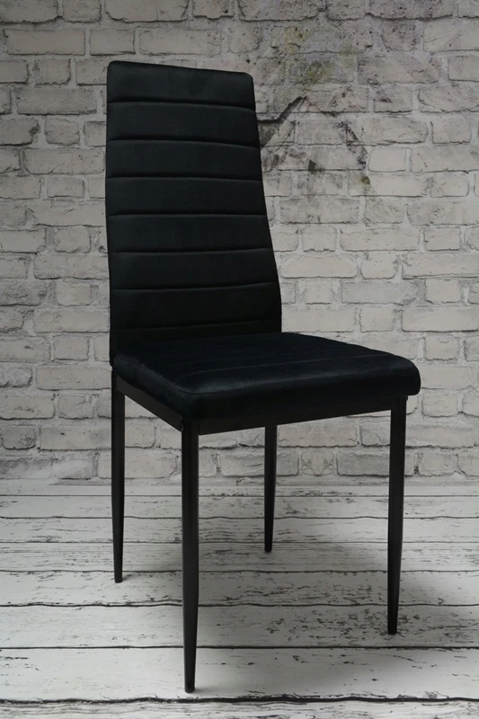 Dankor Design 6 vnt. juodos veliūrinės kėdės su metalinėmis kojomis