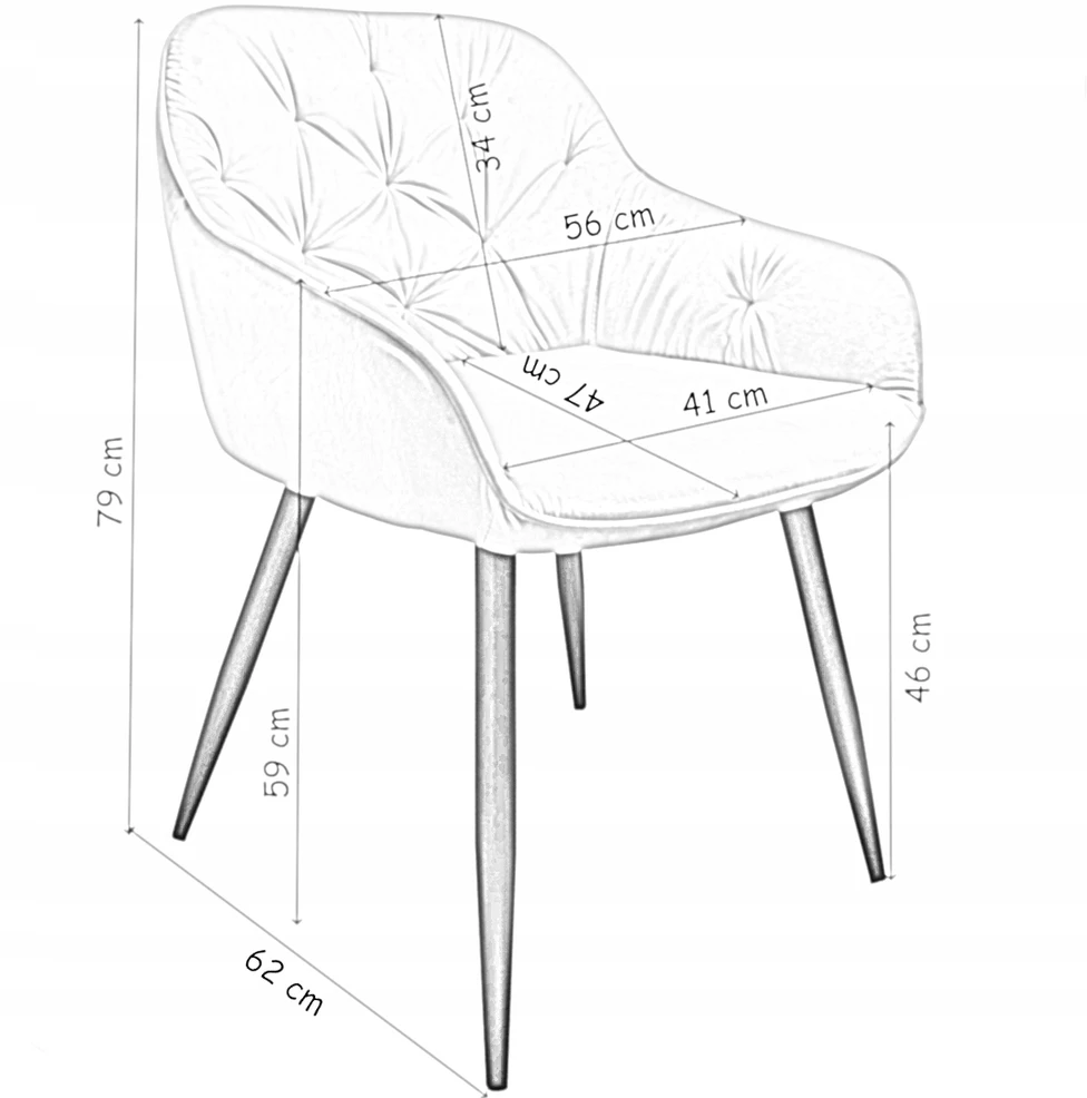 Dankor Design Aksominė dygsniuota kėdė, žavinga, aksominė, palėpė, moderni, apmušta, hitas