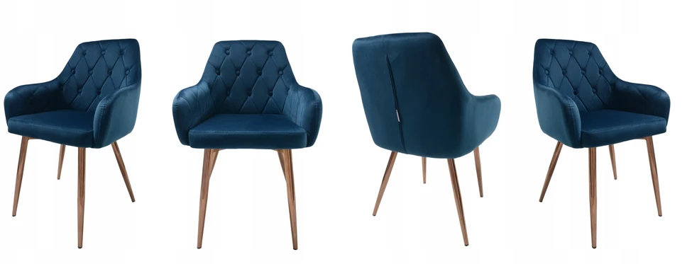 Dankor Design Antwerpia kėdė: mėlynas veliūras, rožinio chromo kojos