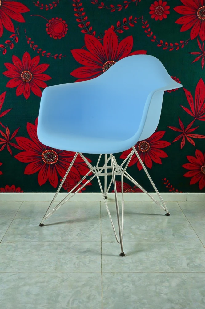 Dankor Design DAR kėdė, mėlynas chromas, žavinga, palėpė, moderni svetainė, virtuvė, fotelis