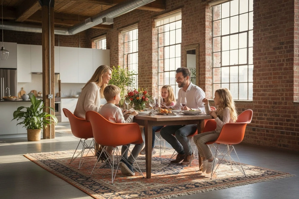 Dankor Design DAR kėdė, oranžinė, chromas, žavinga, palėpė, moderni svetainė, virtuvė, fotelis
