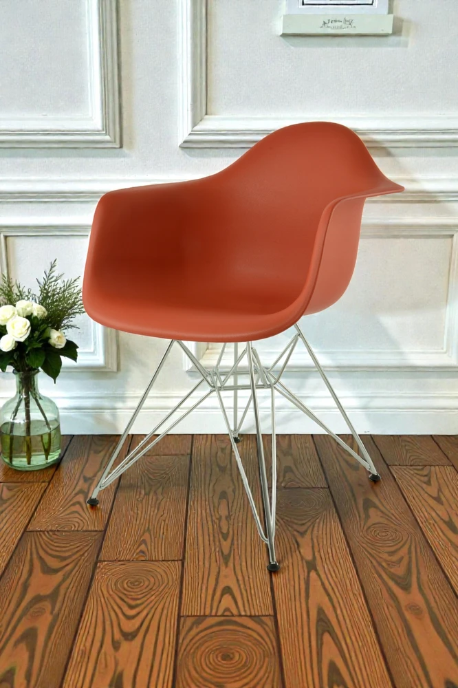Dankor Design DAR kėdė, oranžinė, chromas, žavinga, palėpė, moderni svetainė, virtuvė, fotelis