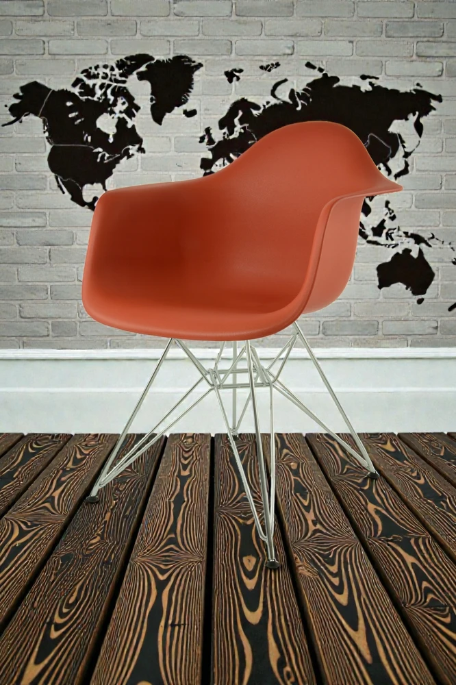 Dankor Design DAR kėdė, oranžinė, chromas, žavinga, palėpė, moderni svetainė, virtuvė, fotelis