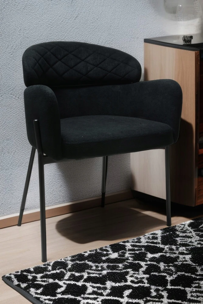Dankor Design Detroit Juodas Curio fotelis Modernus fotelis Svetainė Virtuvė Loft Glamour HIT